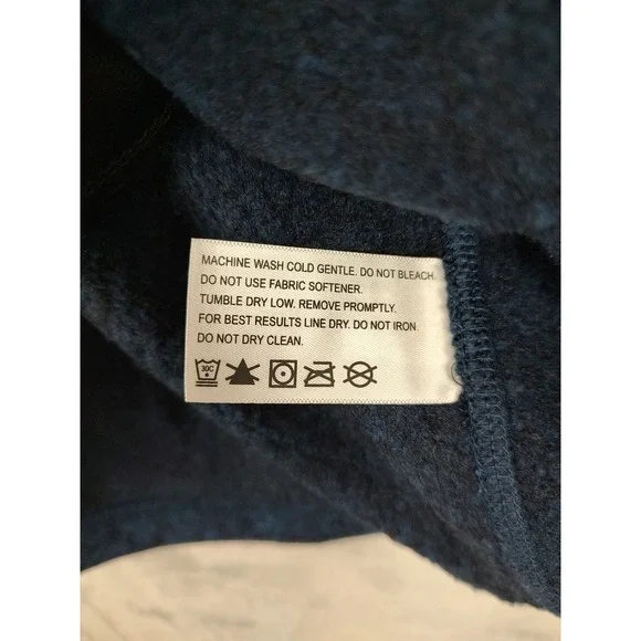 Orvis Men's Heathered Blue Fleece Quarter Zip Pullover Sweater XL - Picture 6 of 8